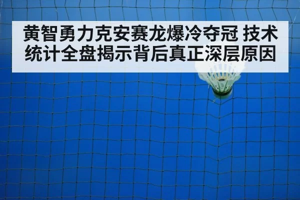 黄智勇力克安赛龙爆冷夺冠 技术统计全盘揭示背后真正深层原因